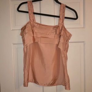 J. Crew Silk 4 ruffle top Blush